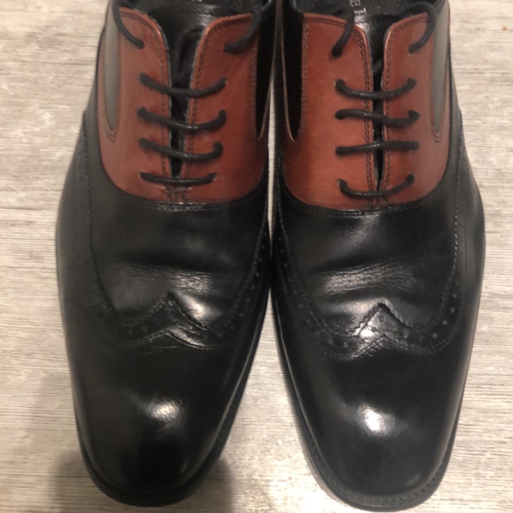 Steve Harvey Black Leather Dress Shoes
